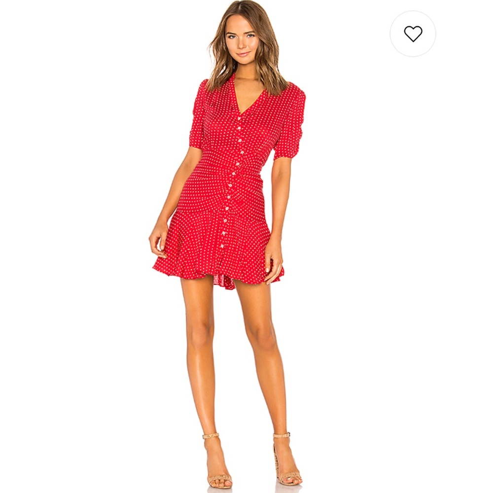 Free People Pippa Short Sleeve Mini Dress in Red
